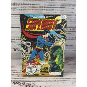 Vintage 1974 Aurora Superboy Comic Scenes Model Kit Open Box